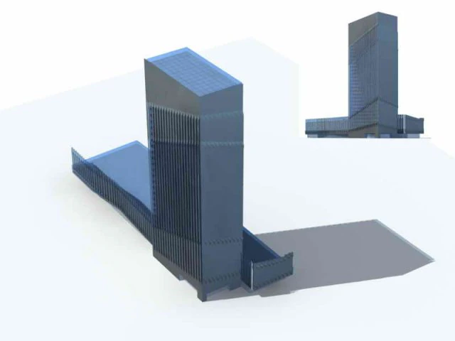 large city commercial street office building design - 202 3D Model .c4d .max .obj .3ds .fbx .stl .blend 