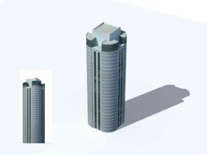 large city commercial street office building design - 204 3D Model