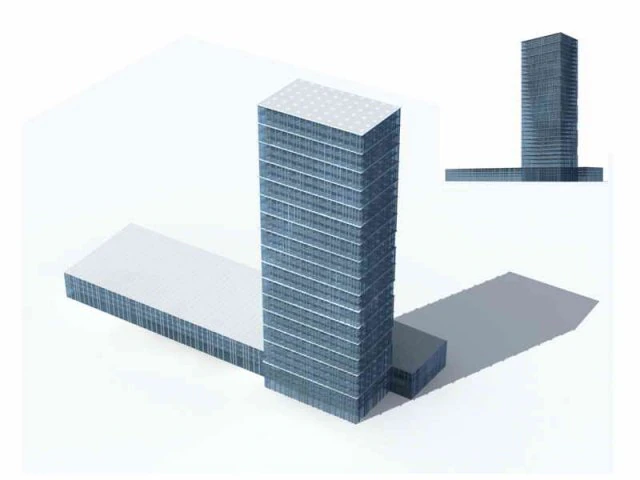 large city commercial street office building design - 208 3D Model .c4d .max .obj .3ds .fbx .stl .blend