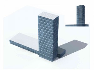 large city commercial street office building design - 208 Modèle 3D