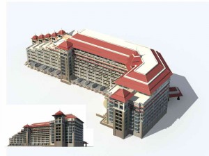 large city commercial street office building design - 211 3D Model