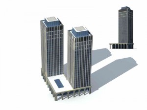 large city commercial street office building design - 214 3D Model