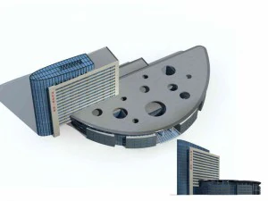 large city commercial street office building design - 218 3D Model