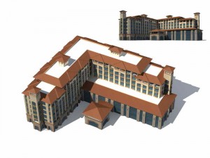 large city commercial street office building design - 223 3D Model