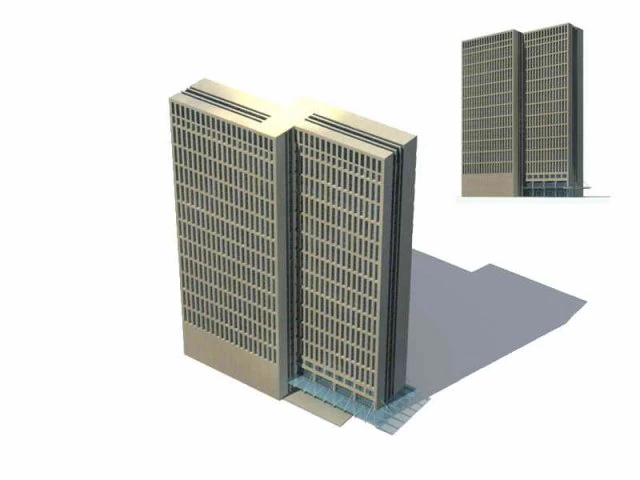 large city commercial street office building design - 224 3D Model .c4d .max .obj .3ds .fbx .stl .blend 