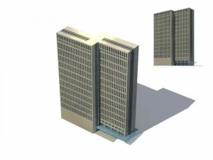 Entwurf eines B&uuml;rogeb&auml;udes f&uuml;r eine Gesch&auml;ftsstra&szlig;e in einer Gro&szlig;stadt &ndash; 224 3D Modell