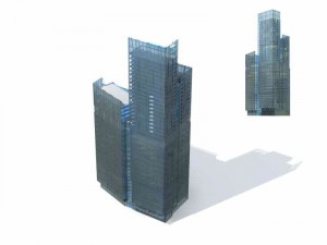 large city commercial street office building design - 225 3D Model