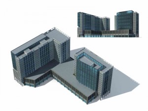 large city commercial street office building design - 228 3D 모델