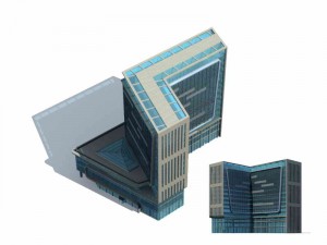 large city commercial street office building design - 231 3D Model