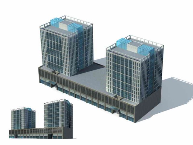 large city commercial street office building design - 233 Modello 3D .c4d .max .obj .3ds .fbx .stl .blend 