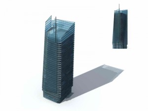 large city commercial street office building design - 234 3D Model