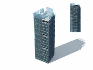 large city commercial street office building design - 235 3D 모델