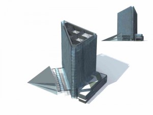 large city commercial street office building design - 236 3D Модель