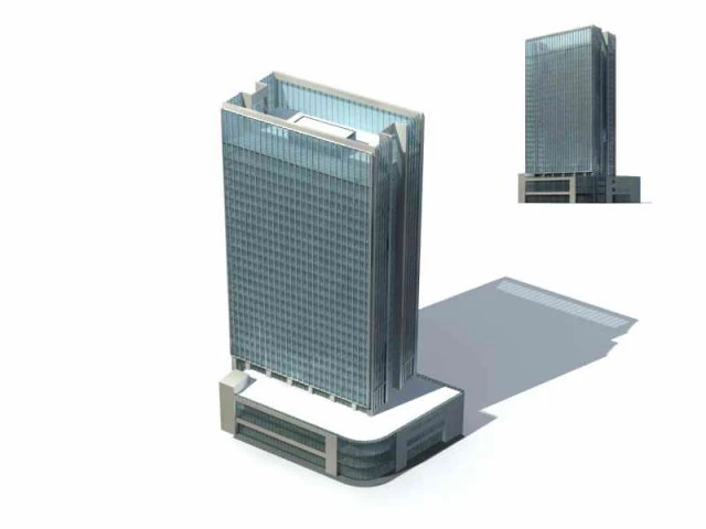 large city commercial street office building design - 237 3D Model .c4d .max .obj .3ds .fbx .stl .blend