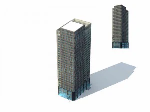 ontwerp van een groot commercieel straatkantoorgebouw in de stad - 239 3D Model