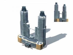 large city commercial street office building design - 240 3D Model