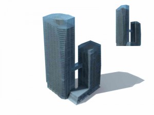 large city commercial street office building design - 241 3D Модель