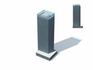 large city commercial street office building design - 243 3D Model