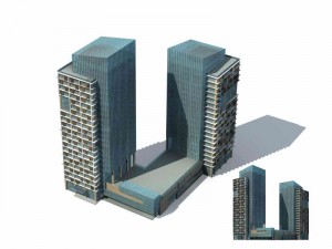 large city commercial street office building design - 246 3D Модель