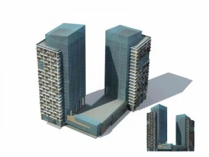 large city commercial street office building design - 246 3D Model