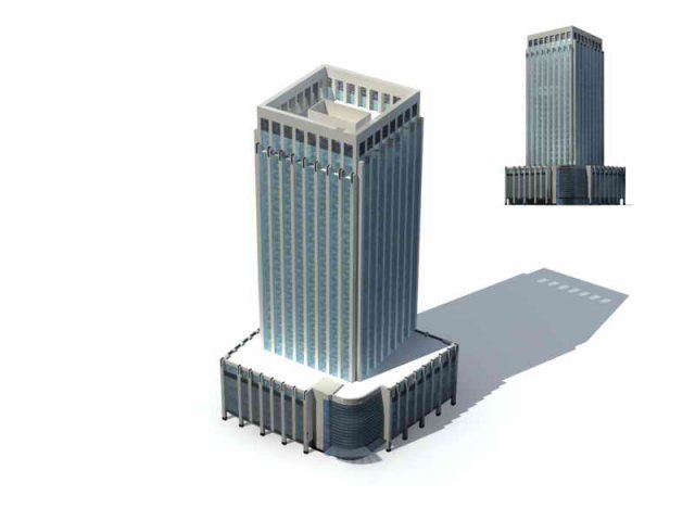 large city commercial street office building design - 249 3D Model .c4d .max .obj .3ds .fbx .stl .blend 