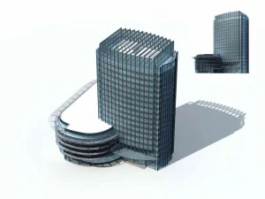 Entwurf eines B&uuml;rogeb&auml;udes f&uuml;r eine Gesch&auml;ftsstra&szlig;e in einer Gro&szlig;stadt &ndash; 250 3D Modell