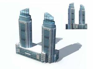 large city commercial street office building design - 251 3D 모델
