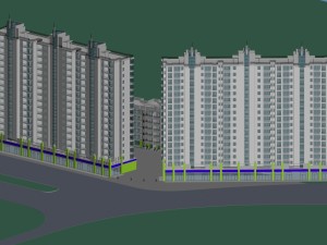 large city commercial street office building design - 254 3D Model