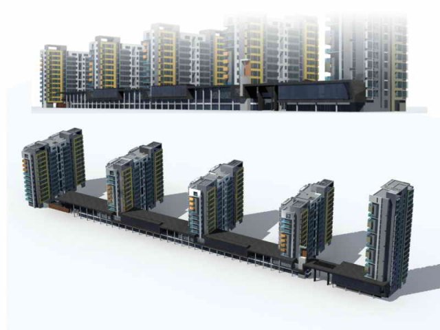 large city commercial street office building design - 257 3D 모델 .c4d .max .obj .3ds .fbx .stl .blend 