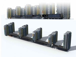 large city commercial street office building design - 257 3D 모델