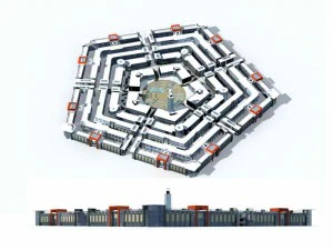 large city commercial street office building design - 258 3D Model