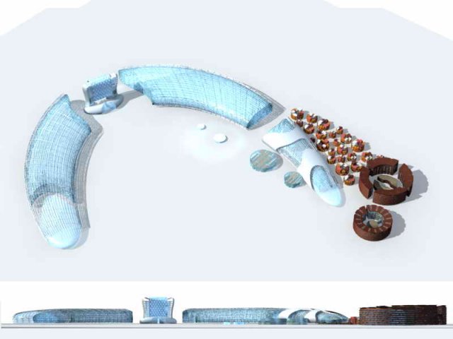 large city commercial street office building design - 260 3Dモデル .c4d .max .obj .3ds .fbx .stl .blend 