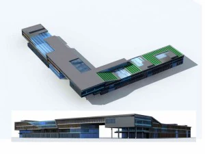 large city commercial street office building design - 262 3D Model