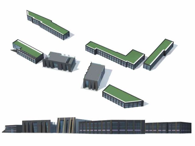 large city commercial street office building design - 263 Modelo 3D .c4d .max .obj .3ds .fbx .stl .blend