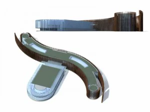 बड़े शहर की वाणिज्यिक सड़क कार्यालय भवन डिजाइन - 265 3D मॉडल