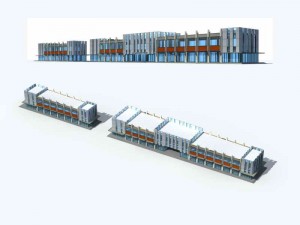 large city commercial street office building design - 267 3D Model