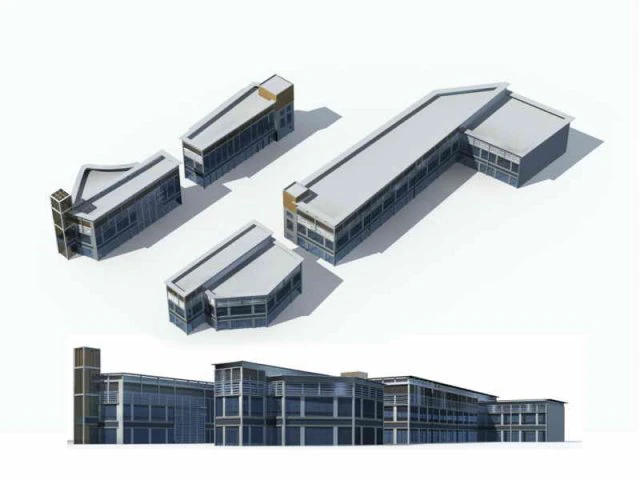 large city commercial street office building design - 272 3D Model .c4d .max .obj .3ds .fbx .stl .blend