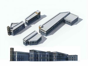 large city commercial street office building design - 272 3D Модель