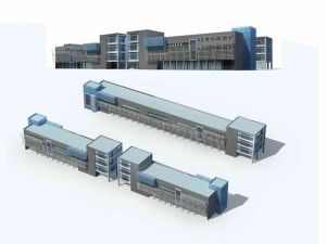large city commercial street office building design - 275 3D Model