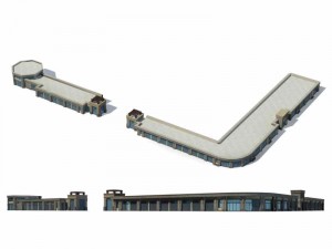 large city commercial street office building design - 276 3D Модель