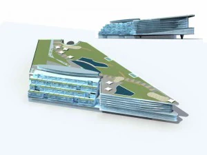 large city commercial street office building design - 277 3D Model