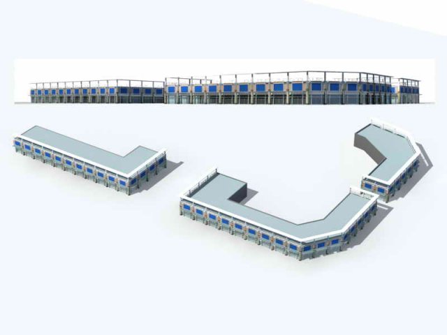 large city commercial street office building design - 278 Model 3D .c4d .max .obj .3ds .fbx .stl .blend 