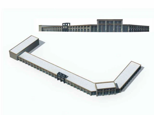 large city commercial street office building design - 279 3D Model .c4d .max .obj .3ds .fbx .stl .blend 