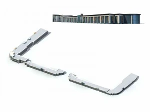 ontwerp van een groot commercieel straatkantoorgebouw in de stad - 282 3D Model