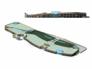 desain gedung perkantoran jalan komersial kota besar - 283 Model 3D