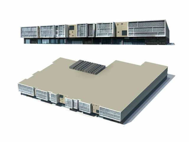 large city commercial street office building design - 285 3D Model .c4d .max .obj .3ds .fbx .stl .blend 
