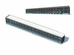 large city commercial street office building design - 288 3D Model