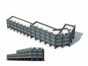 large city commercial street office building design - 289 3D Модель