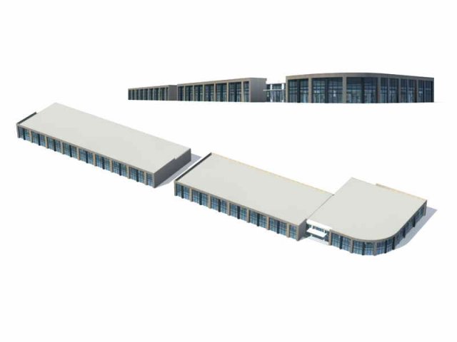 large city commercial street office building design - 290 3D Model .c4d .max .obj .3ds .fbx .stl .blend 