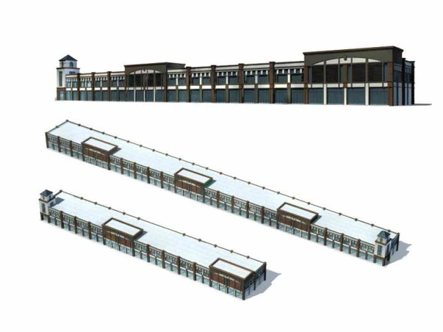 large city commercial street office building design - 291 3D Model .c4d .max .obj .3ds .fbx .stl .blend 